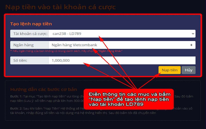 Hướng Dẫn Nạp Tiền LD789 Nhanh Chóng và An Toàn