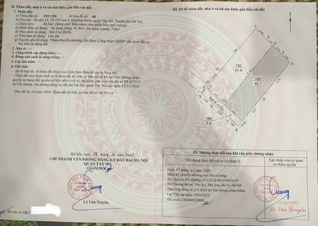 Đất Võng Thị Tây Hồ, ngõ thông, gần ô tô – giá chỉ 6.6 tỉ!