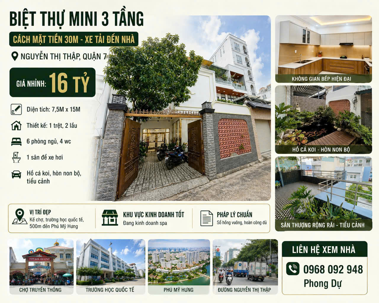 BIỆT THỰ MINI NGANG 7.5M  3 TẦNG, XE TẢI ĐẾN NHÀ - NGUYỄN THỊ THẬP, QUẬN 7
