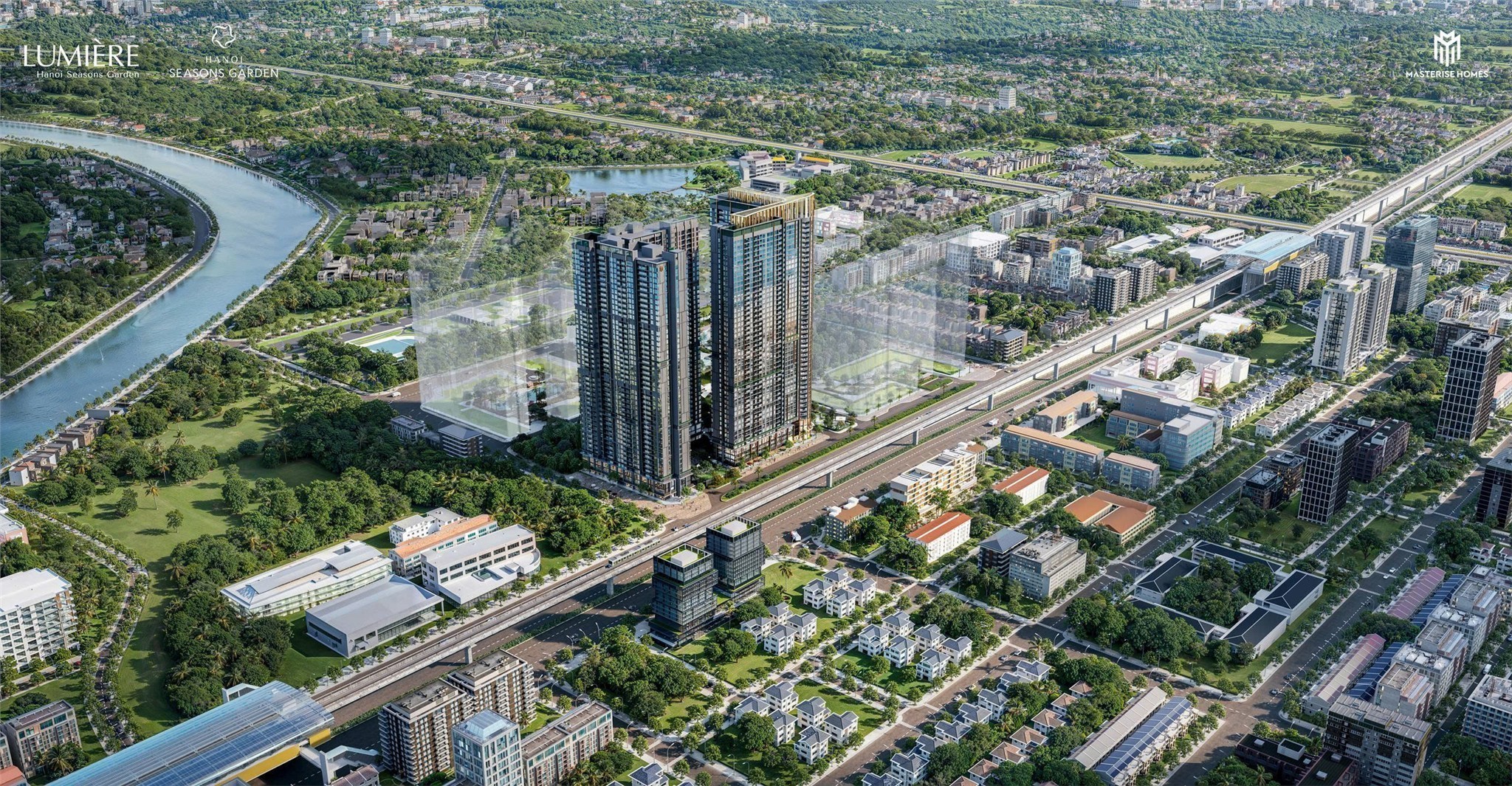 Căn 1PN+1 đa năng 92m2 phía Tây tòa L1 Hanoi Seasons Garden - view nội khu yên