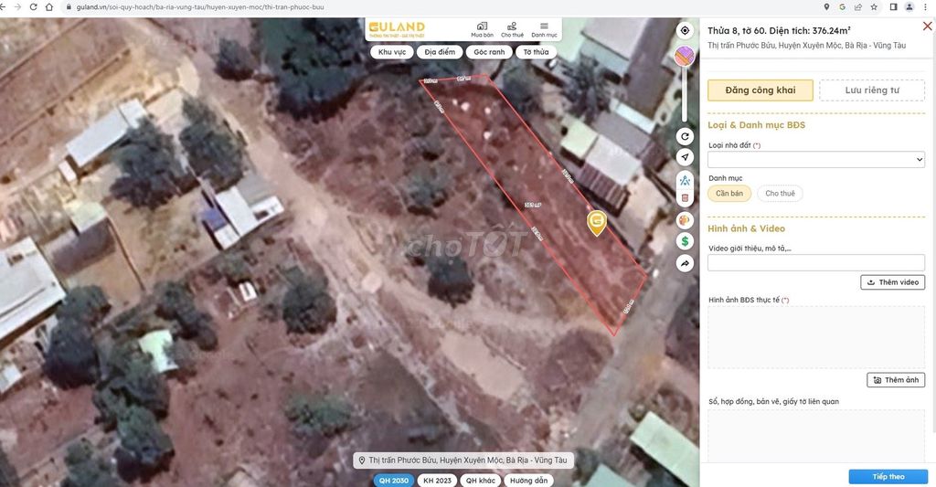 BÁN ĐẤT TRUNG TÂM THỊ TRẤN PHƯỚC BỬU - BRVT