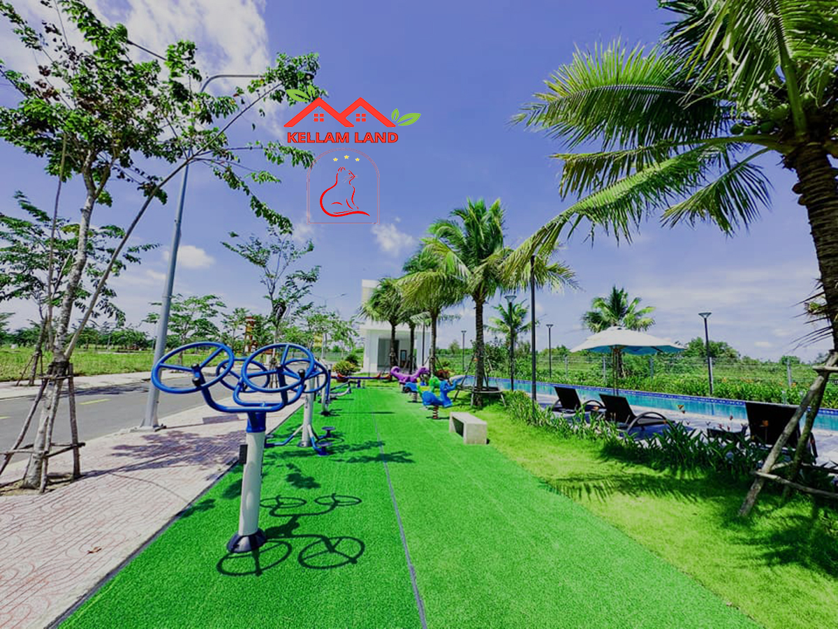 Đất thổ cư 5 x 18m mặt tiền đường 12m đối diện hồ bơi sân tennis