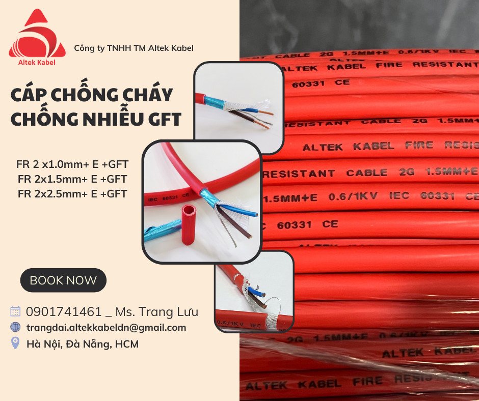 Dây báo cháy 2x1.5mm2 chống cháy chống nhiễu