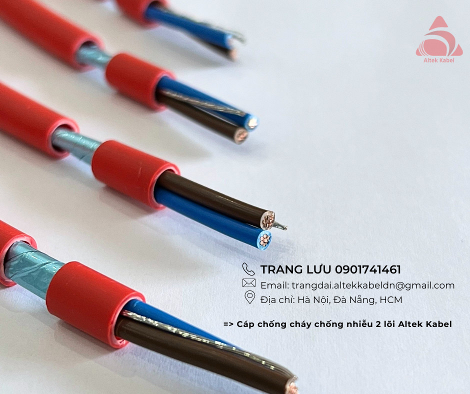 Cáp chống cháy 2x1.5mm2 chống nhiễu Altek Kabel