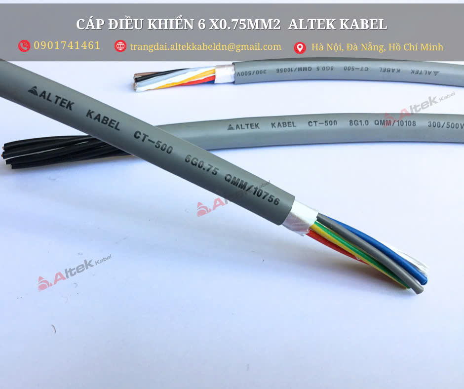 Dây cáp điều khiển 6 lõi không chống nhiễu/ có lưới chống nhiễu 