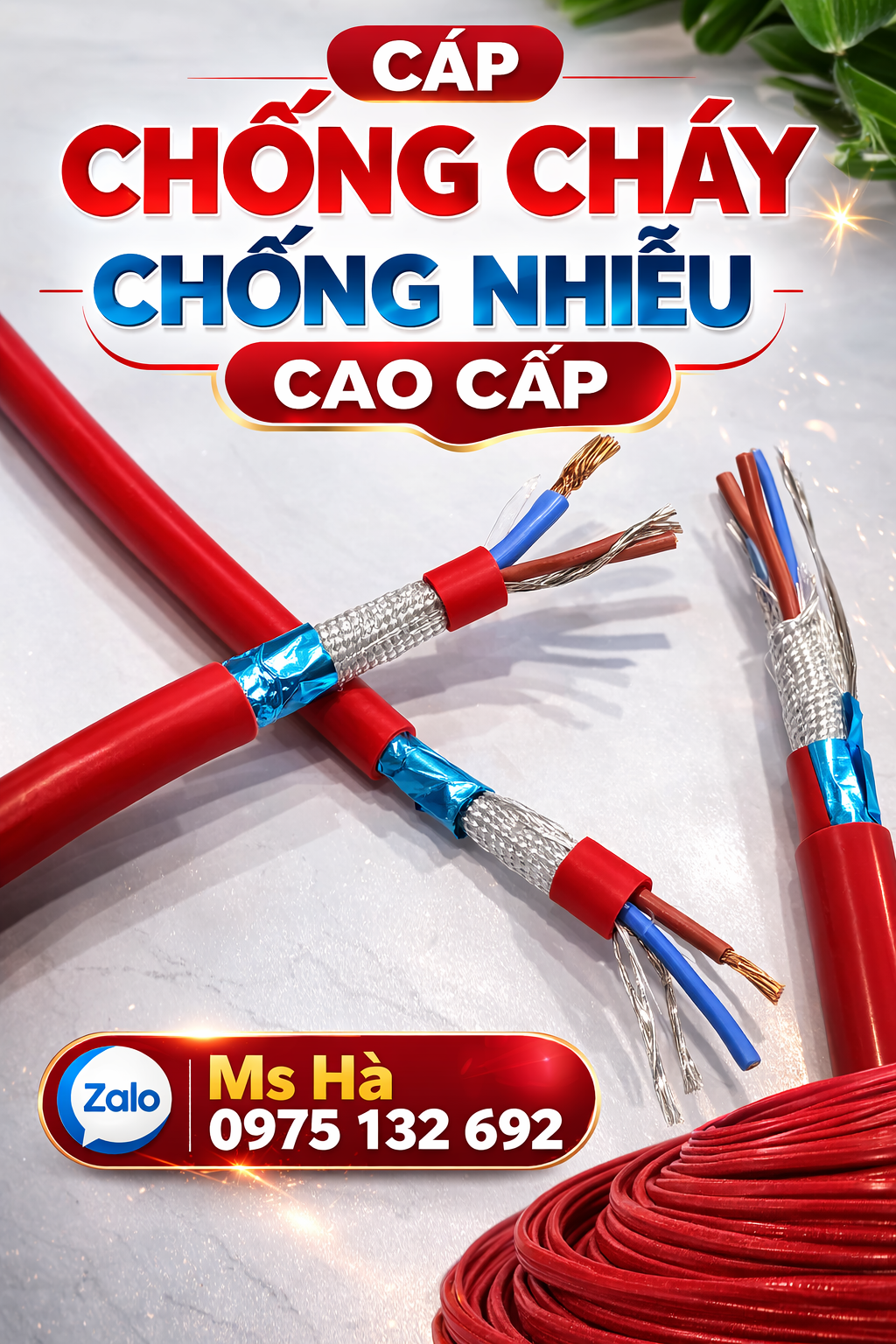 Cáp chống cháy chống nhiễu - Hàng sẵn Hà Nội