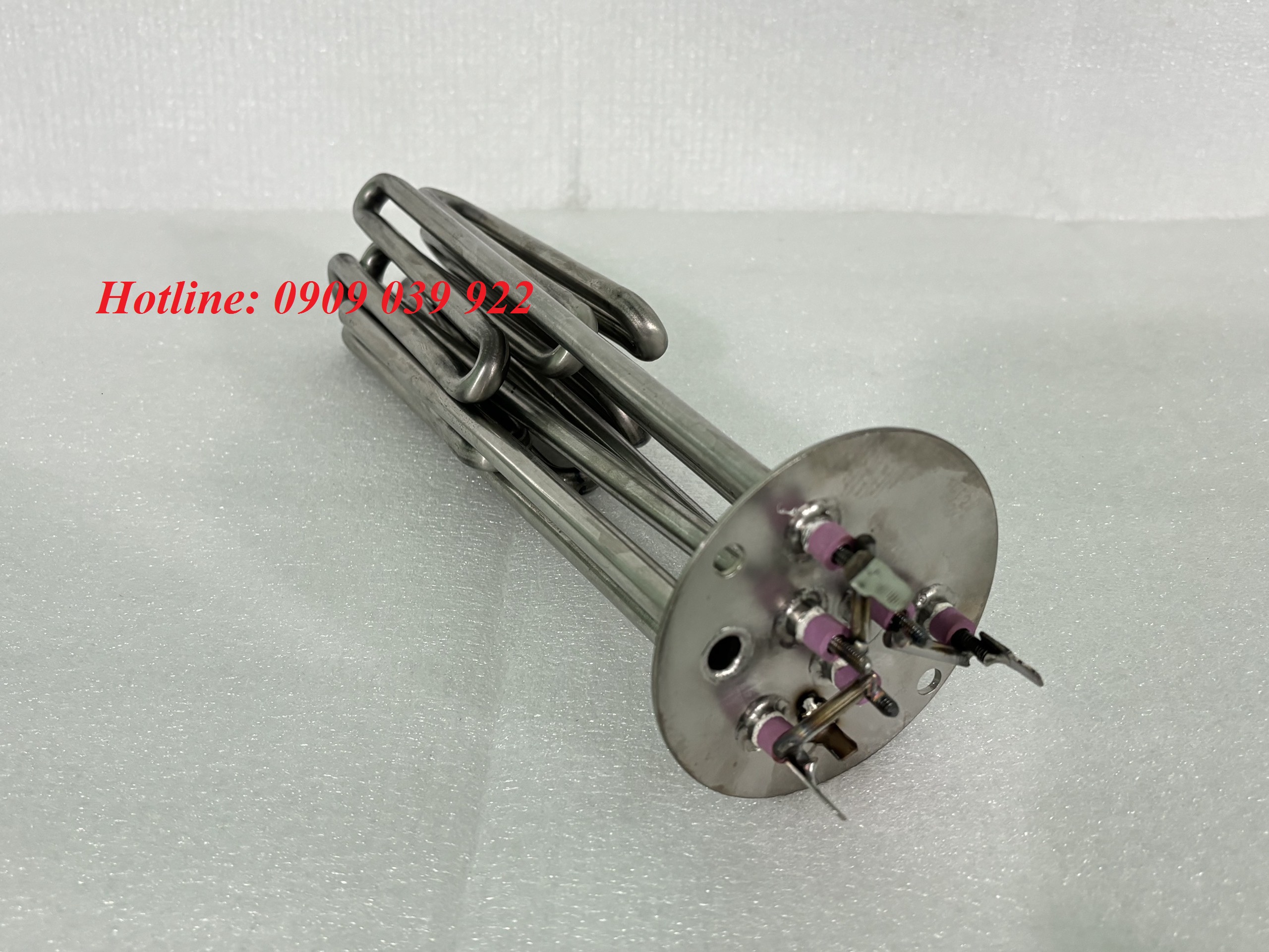 Điện trở đun nước MB Ø90*2, cây Ø8 uốn 03 vòng/480v-12kw