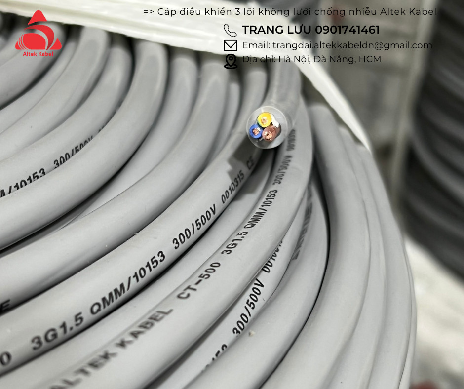 Cáp điều khiển Altek Kabel 3x1.5mm2 không lưới chống nhiễu