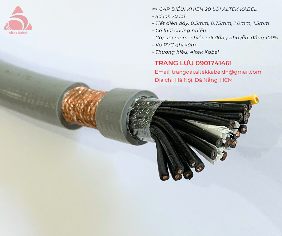 Cáp điều khiển 20 lõi, cáp tín hiệu 20 lõi Altek Kabel