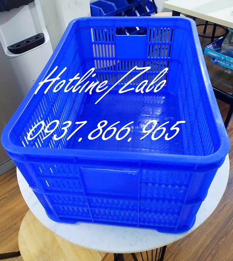 Sọt nhựa Kt 61*42*31cm đáy đặc, sóng nhựa hở dùng dùng trong nhà máy,