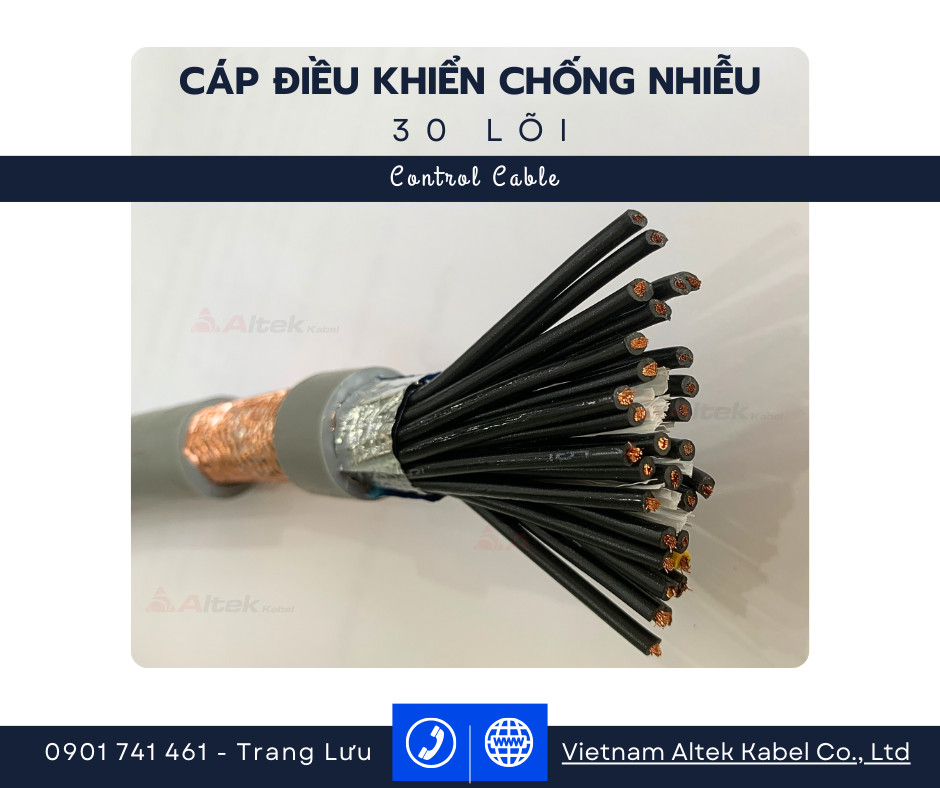 Cáp điều khiển 30 lõi 1.0mm có lưới chống nhiễu