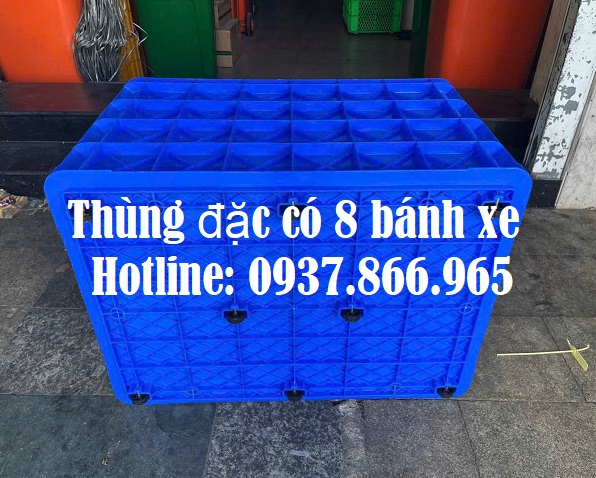 Thùng nhựa đặc có bánh xe 78*63*55cm, thùng nhựa kích thước lớn, thùn