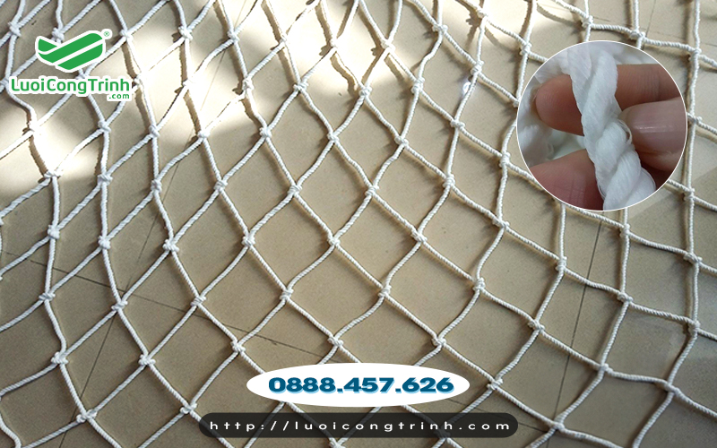 Lưới dù trắng chắn vật rơi, người rơi kích thước gia công theo yêu cầu