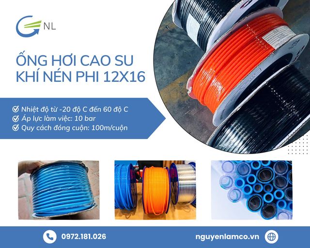 CUNG CẤP ỐNG HƠI CAO SU KHÍ NÉN PHI 12X16 CHẤT LƯỢNG CAO GIÁ TỐT