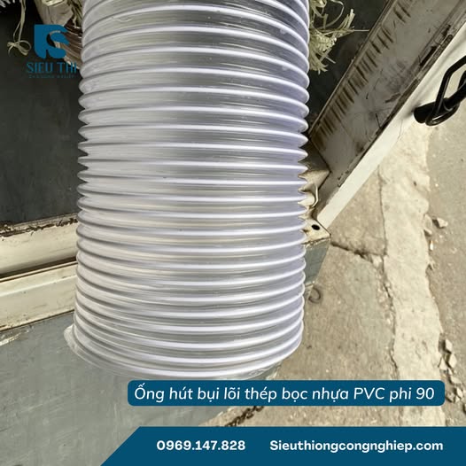 ỐNG HÚT BỤI LÕI THÉP BỌC NHỰA PVC PHI 90 BỀN BỈ GIÁ TỐT CHẤT LƯỢNG CAO