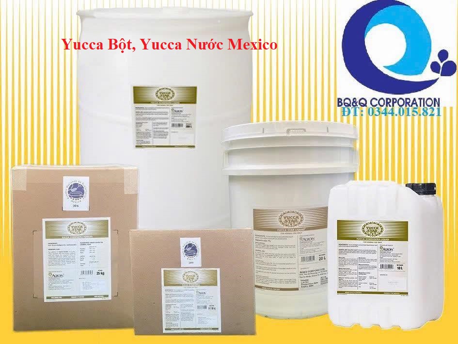 Nguyên liệu Yucca Bột, Yucca nước, hấp thu khí độc, khử mùi chuồng trại, dùng ch