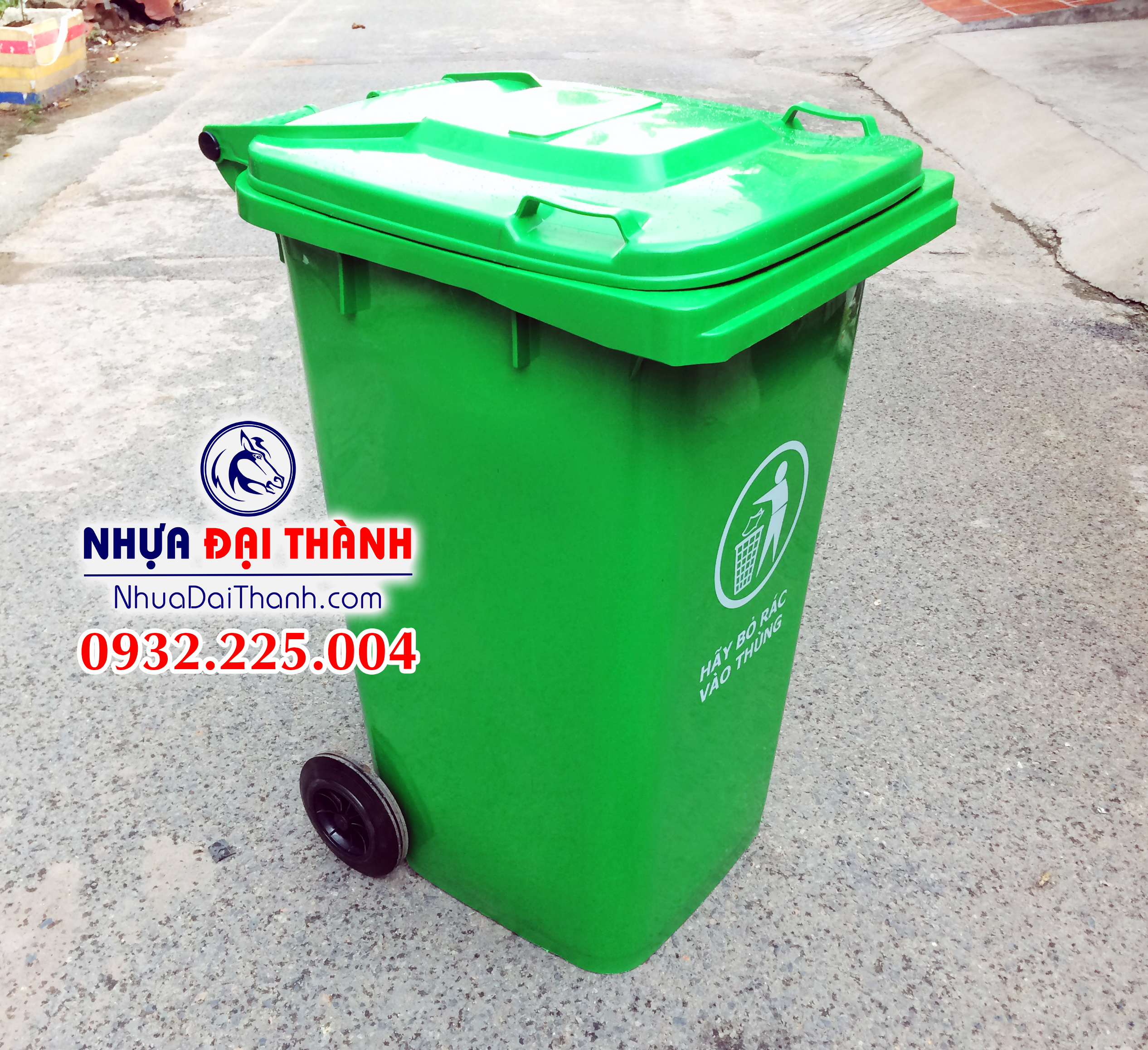 Thùng rác 240 Lít nhựa nguyên sinh HDPE- Nhiều màu sắc