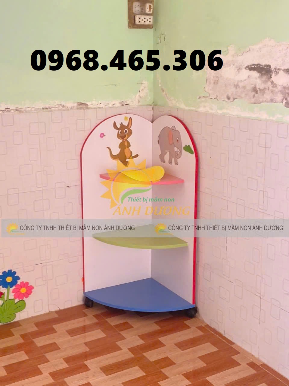 Kệ góc mầm non, kệ cá nhân mầm non, kệ gỗ nhà trẻ