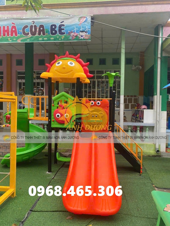 Cầu trượt nhà khối liên hoàn dành cho khu vui chơi, trường mầm non
