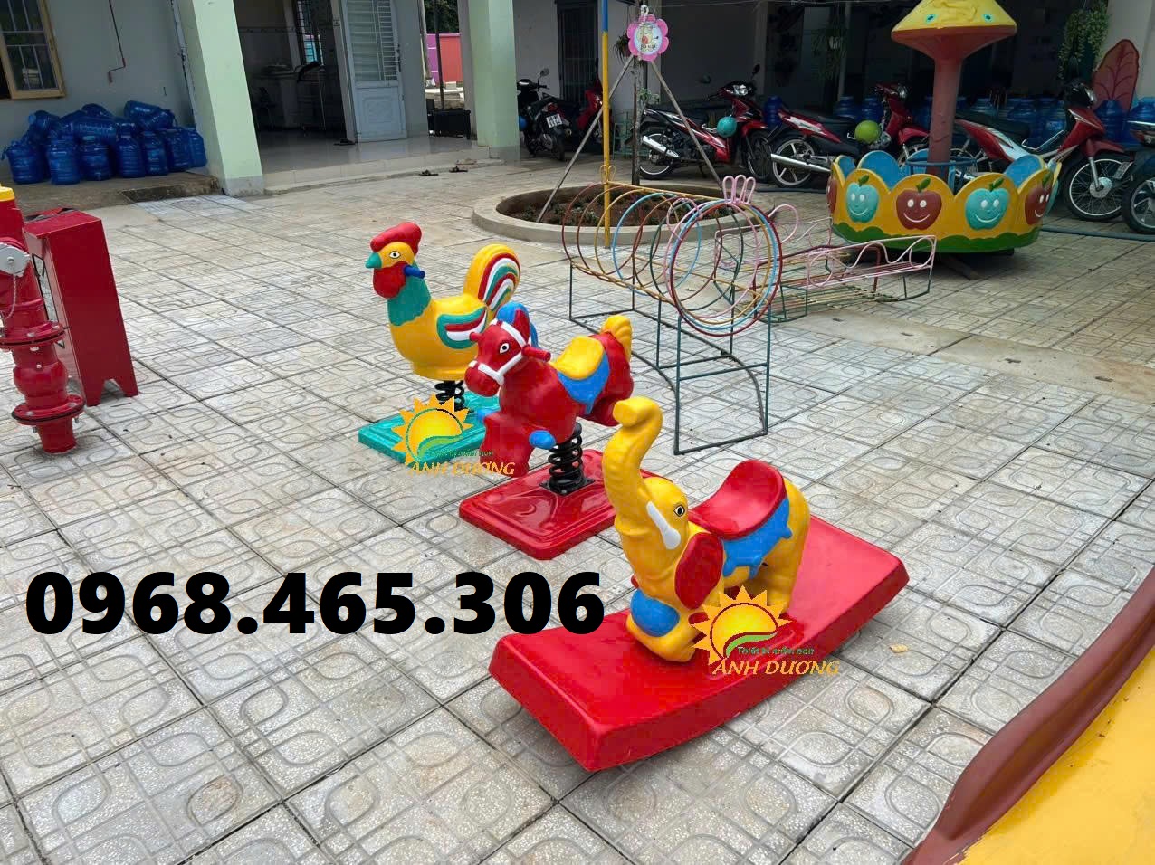 Bập bênh con cá, con ngựa nhựa composite trẻ em