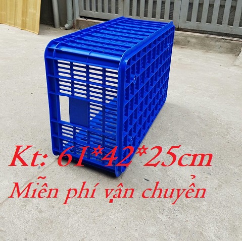 Rổ nhựa chữ nhật công nghiệp, sọt cao 25 đựng rau củ, sọt đựng hải sa