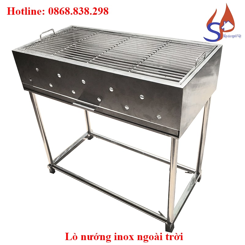 Lò nướng than hoa inox ngoài trời chân tháo rời