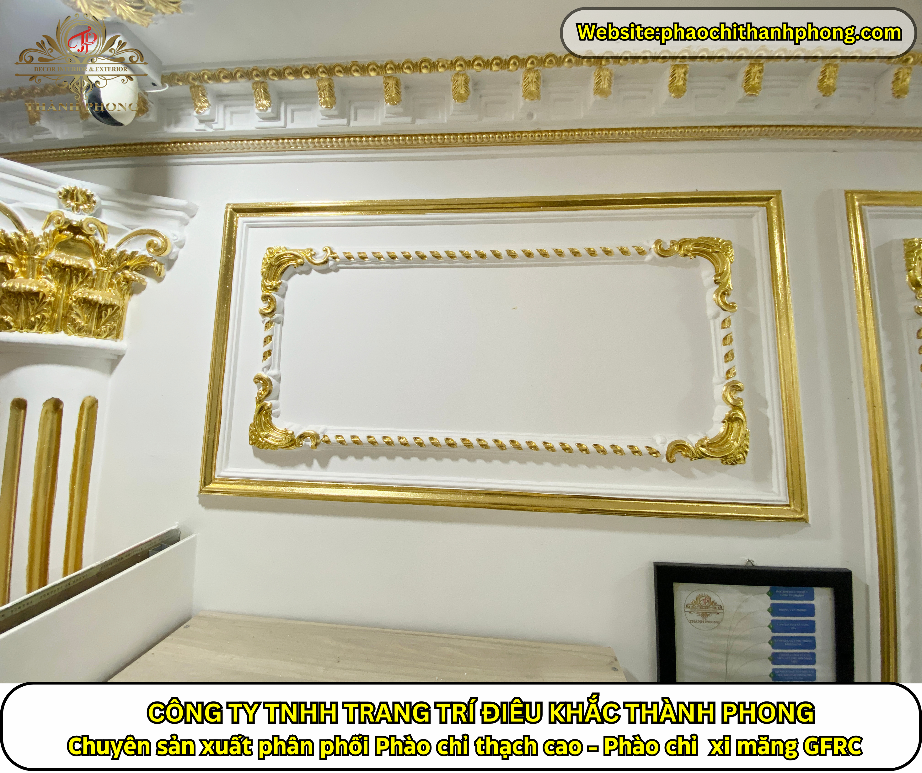 Phào Chỉ Thạch Cao Dát Vàng
