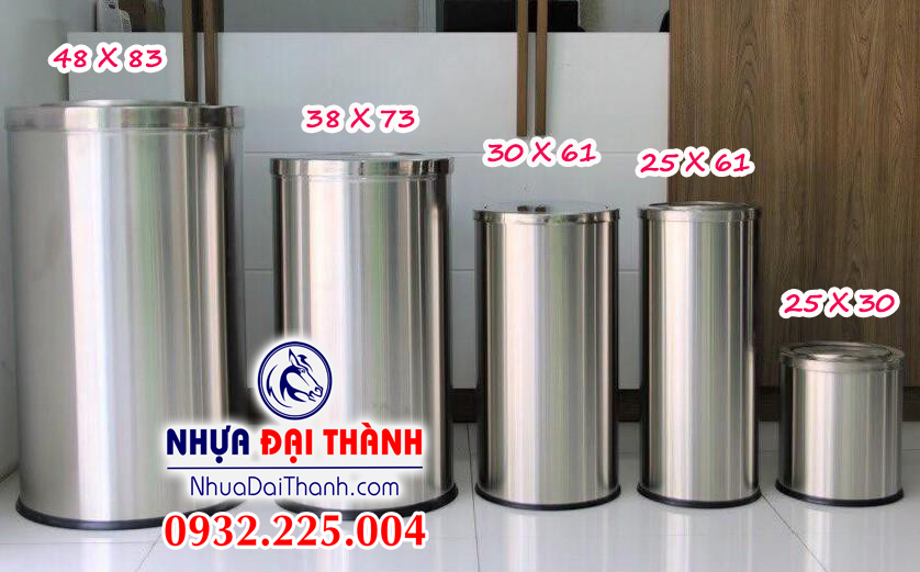 Thùng rác inox nắp lật tròn vuông sang trọng, tiện dụng