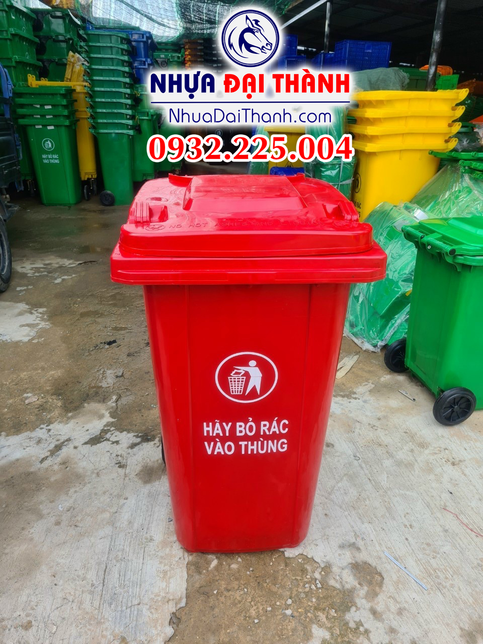 Thùng rác 240 Lít nhựa HDPE loại dày 13kg