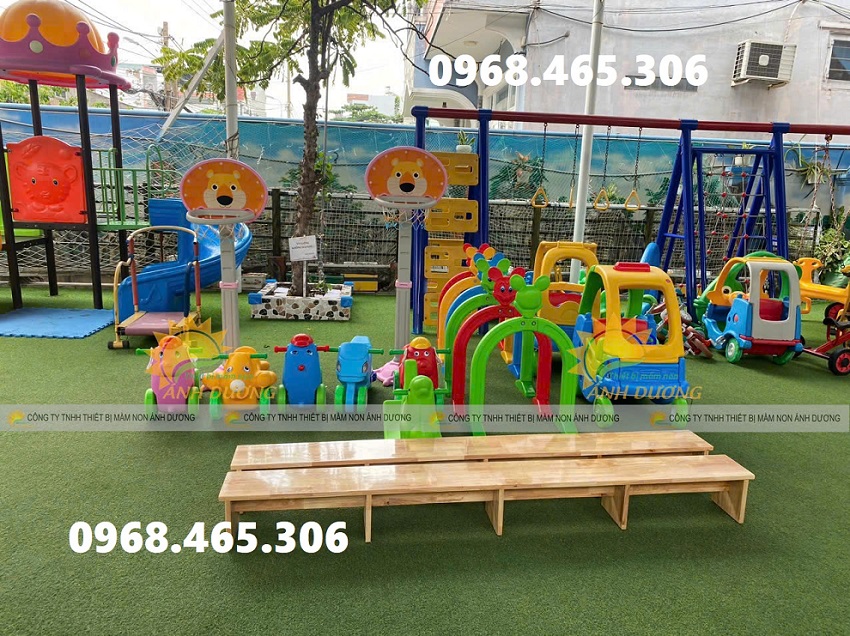 Xe chòi chân trẻ em, bập bênh mầm non nhập khẩu, trụ bóng rổ mầm non