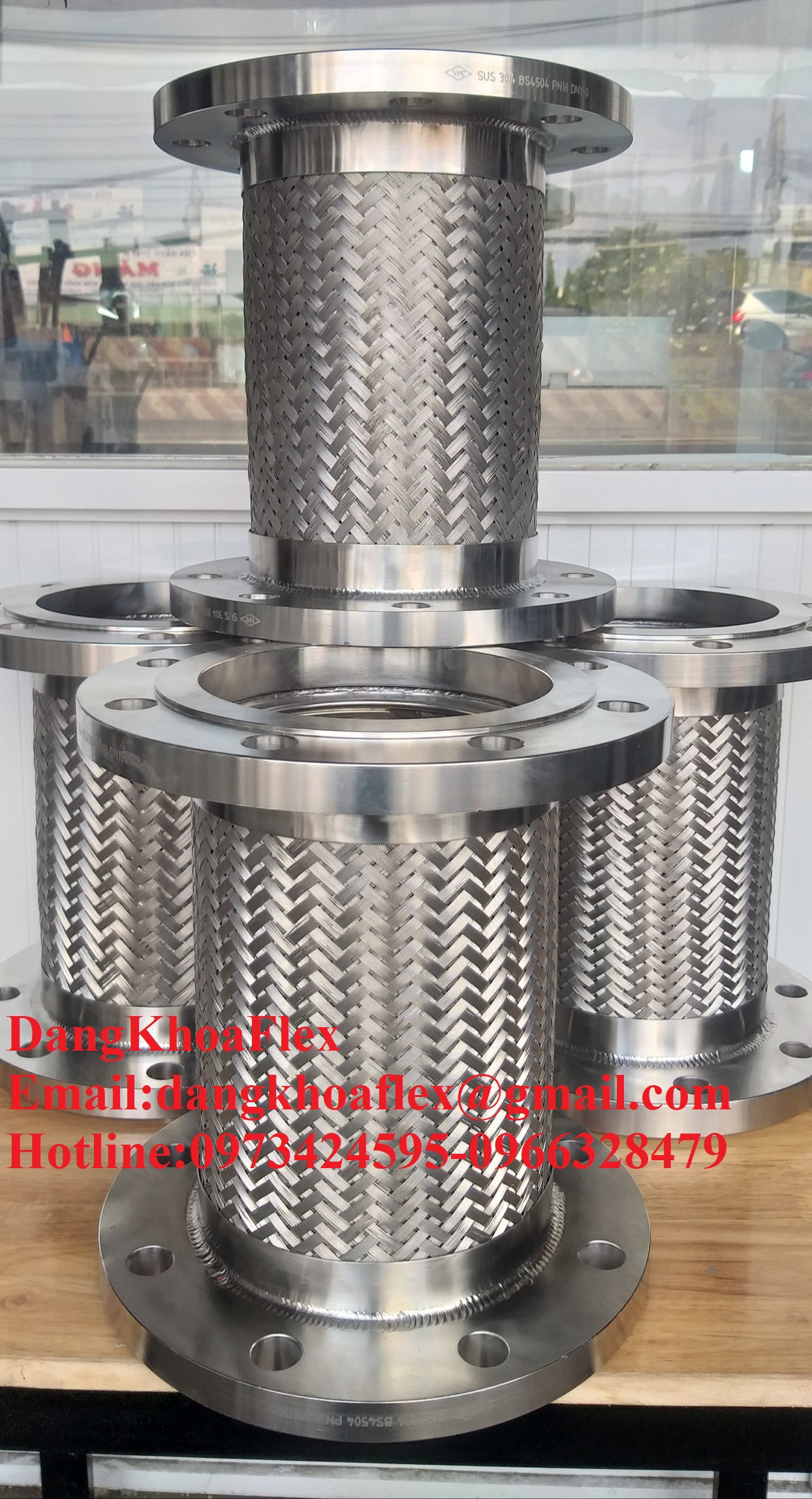 Khớp nối mềm inox 304, Khớp chống rung, Khớp giãn nở nhiệt, Khớp co giãn