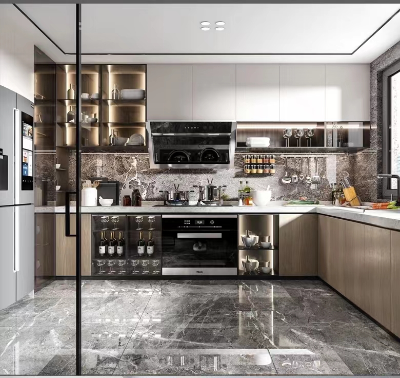 Tủ bếp inox, tủ bếp đá ốp lát công nghệ Đức