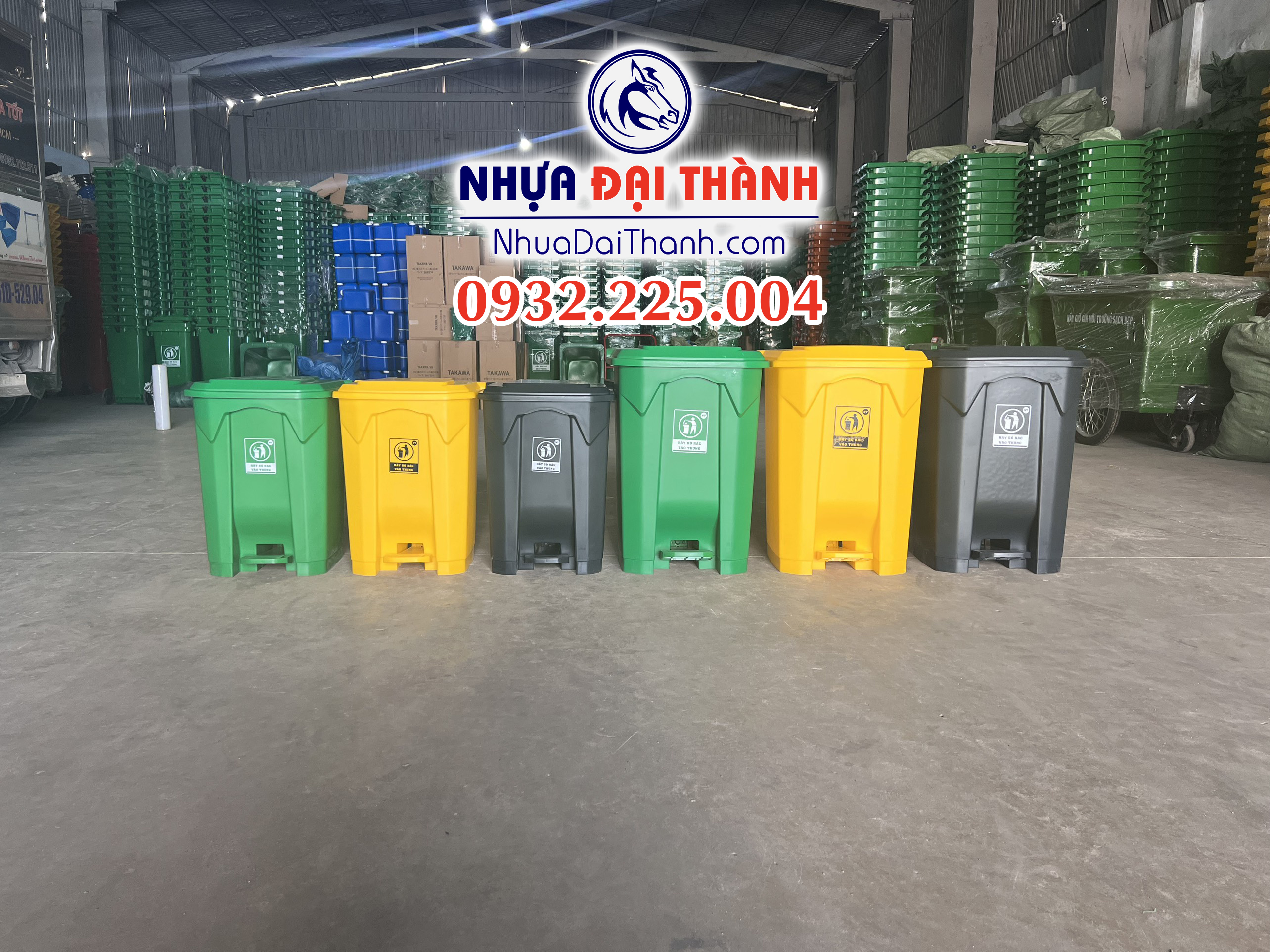 Thùng rác đạp chân mẫu mới 30-60-90L