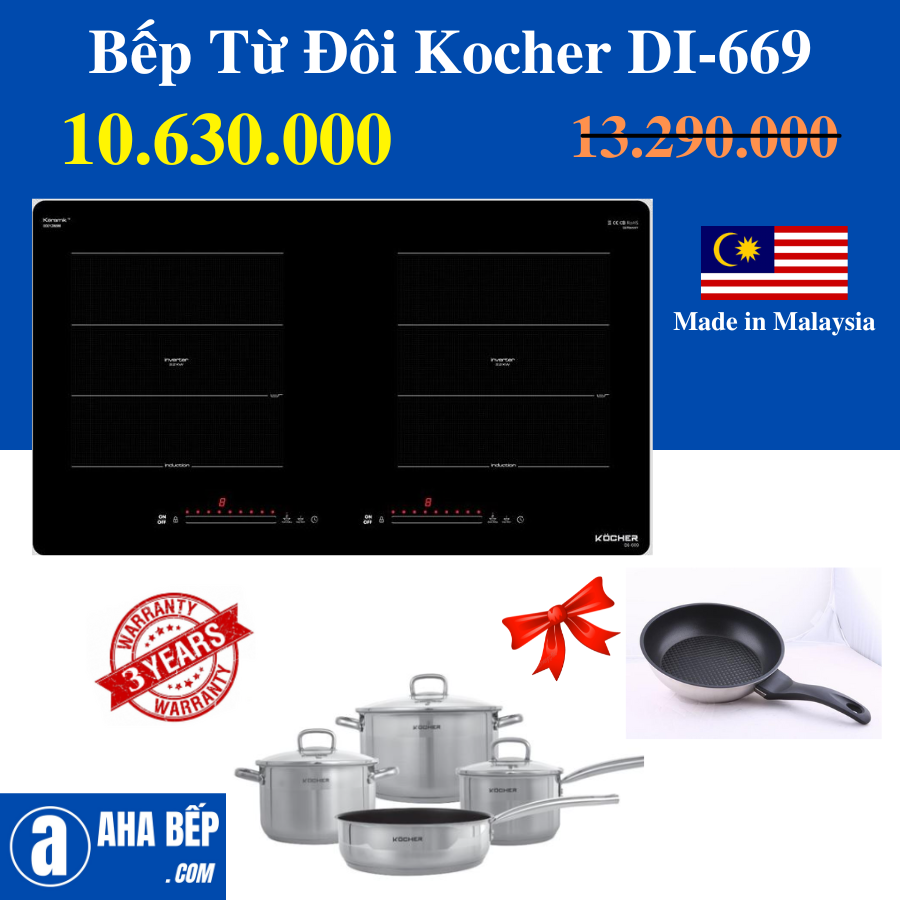 BẾP TỪ ĐÔI KOCHER DI-669: AN TOÀN TUYỆT ĐỐI, NẤU ĂN NHANH CHÓNG