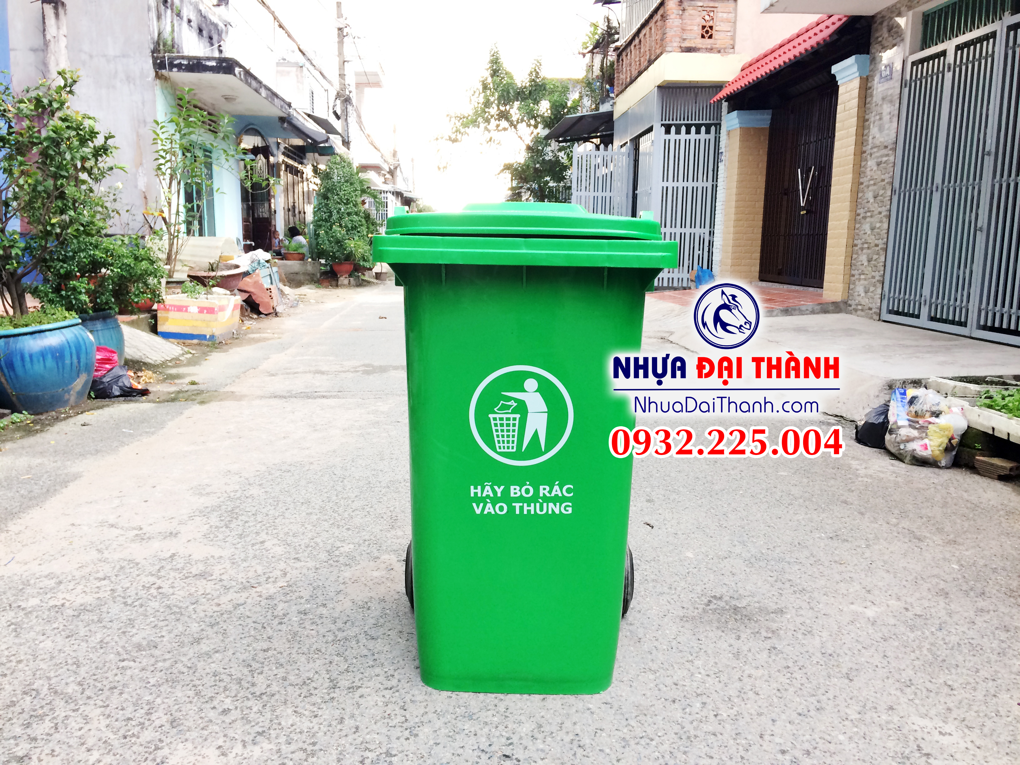 Thùng rác nhựa 240 lít HDPE nguyên sinh chất lượng
