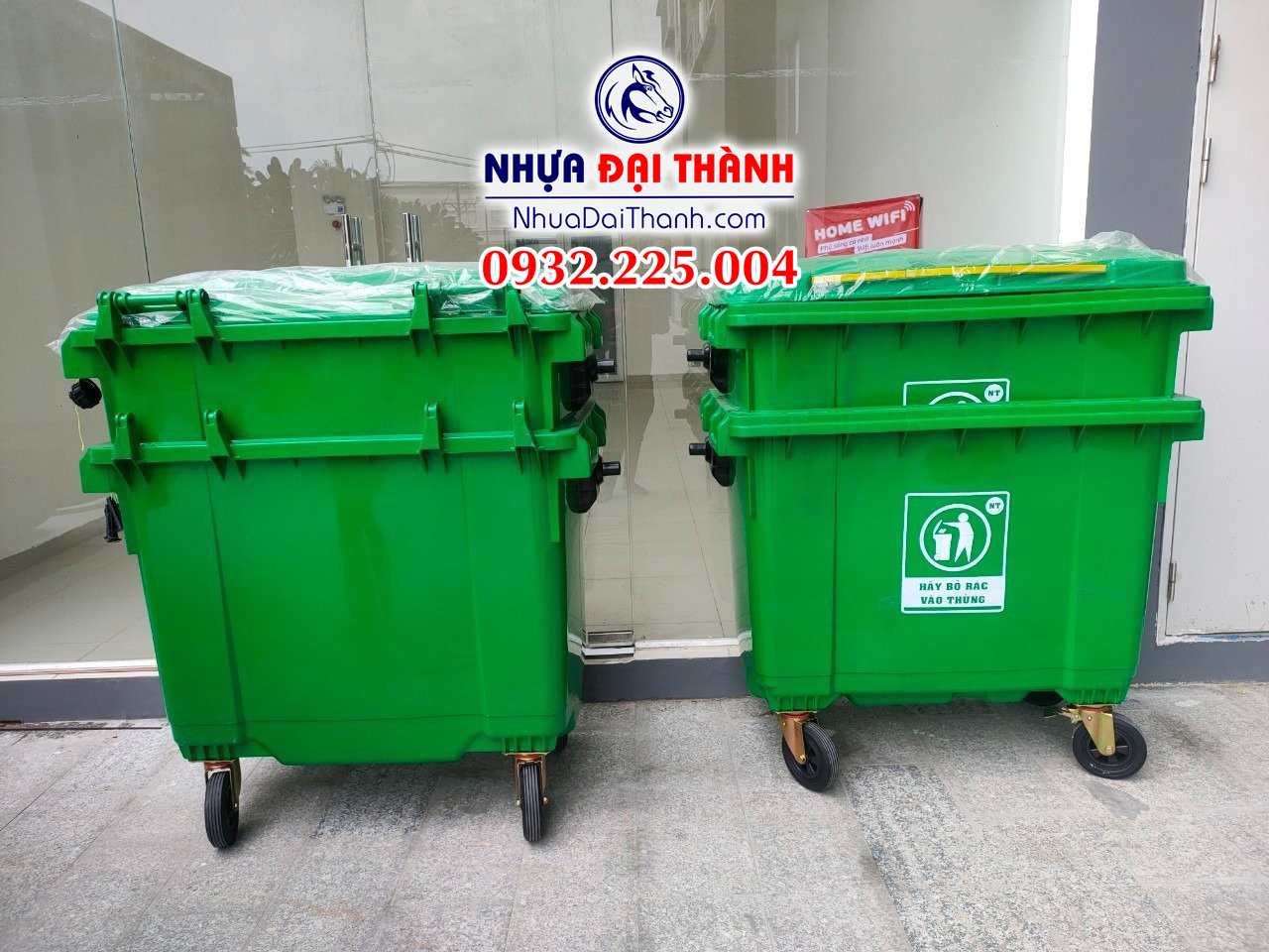 Thùng rác nhựa 660 lít HDPE nguyên sinh chất lượng
