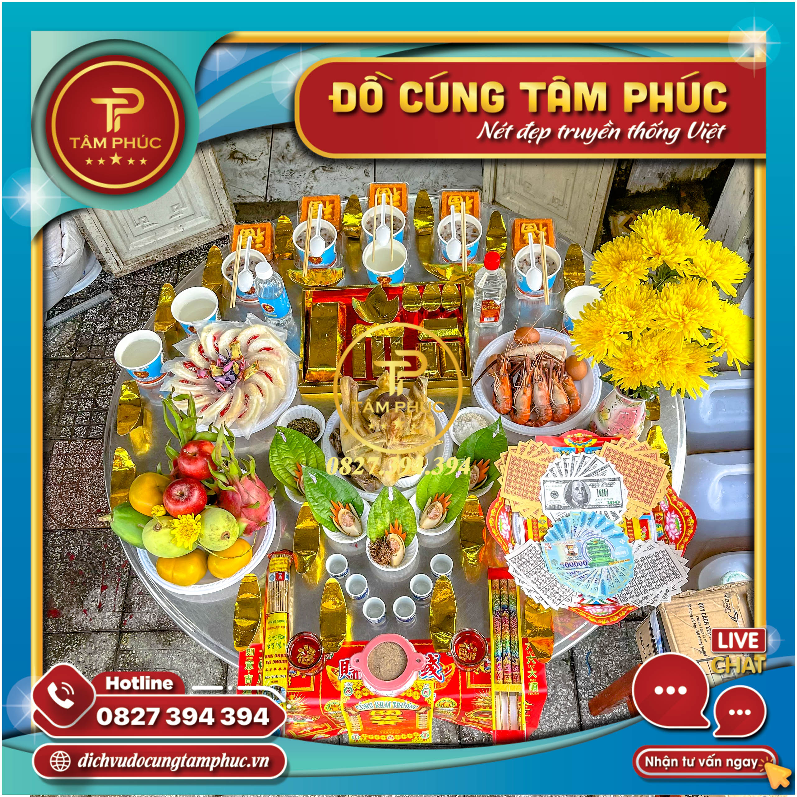 Mâm cúng Khai Trương đơn giản tại Cần Thơ.