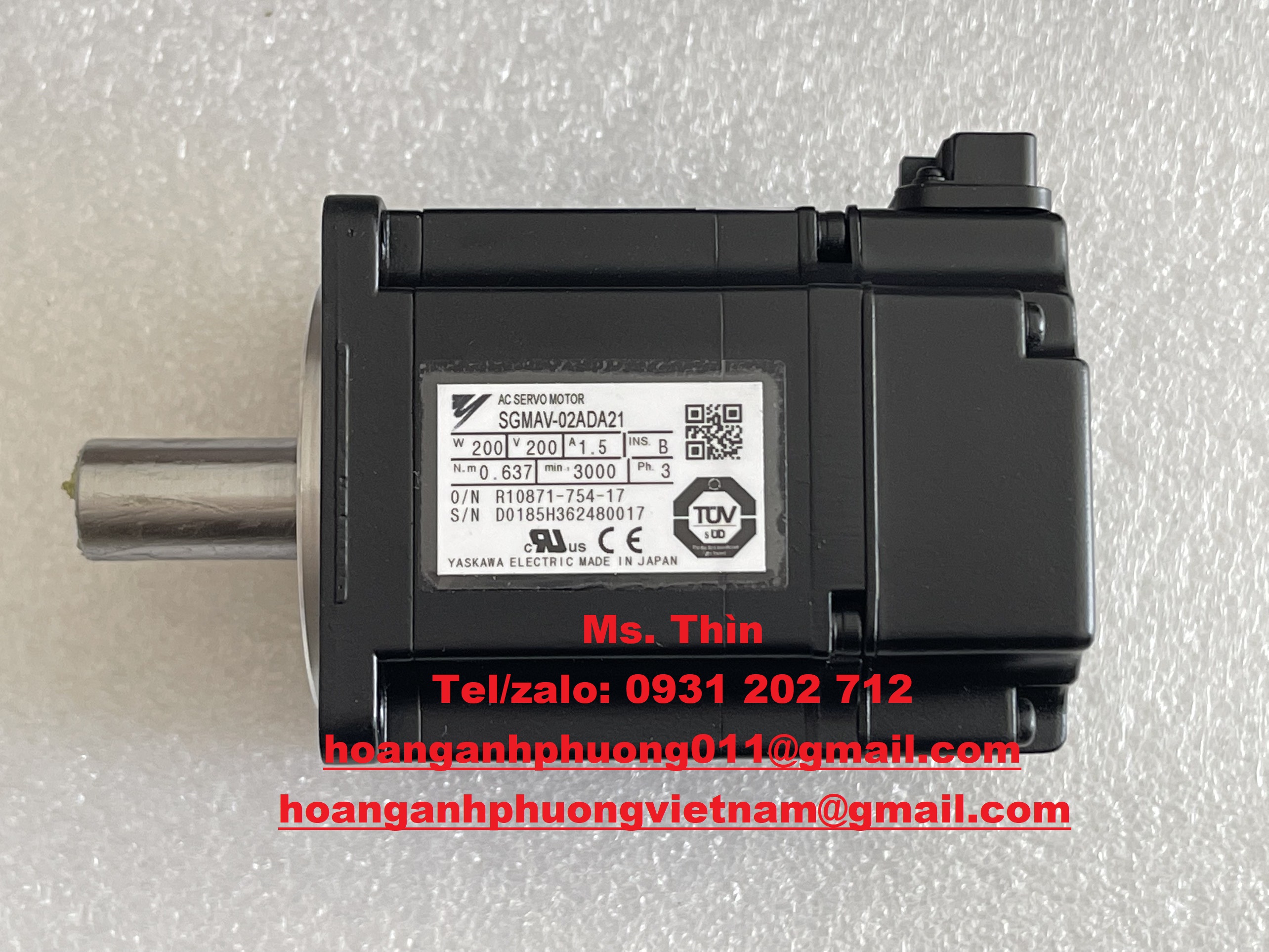 Động cơ SGMAV-02ADA21, hàng Yaskawa nhập khẩu mới 100%, giá tốt bao thị trường