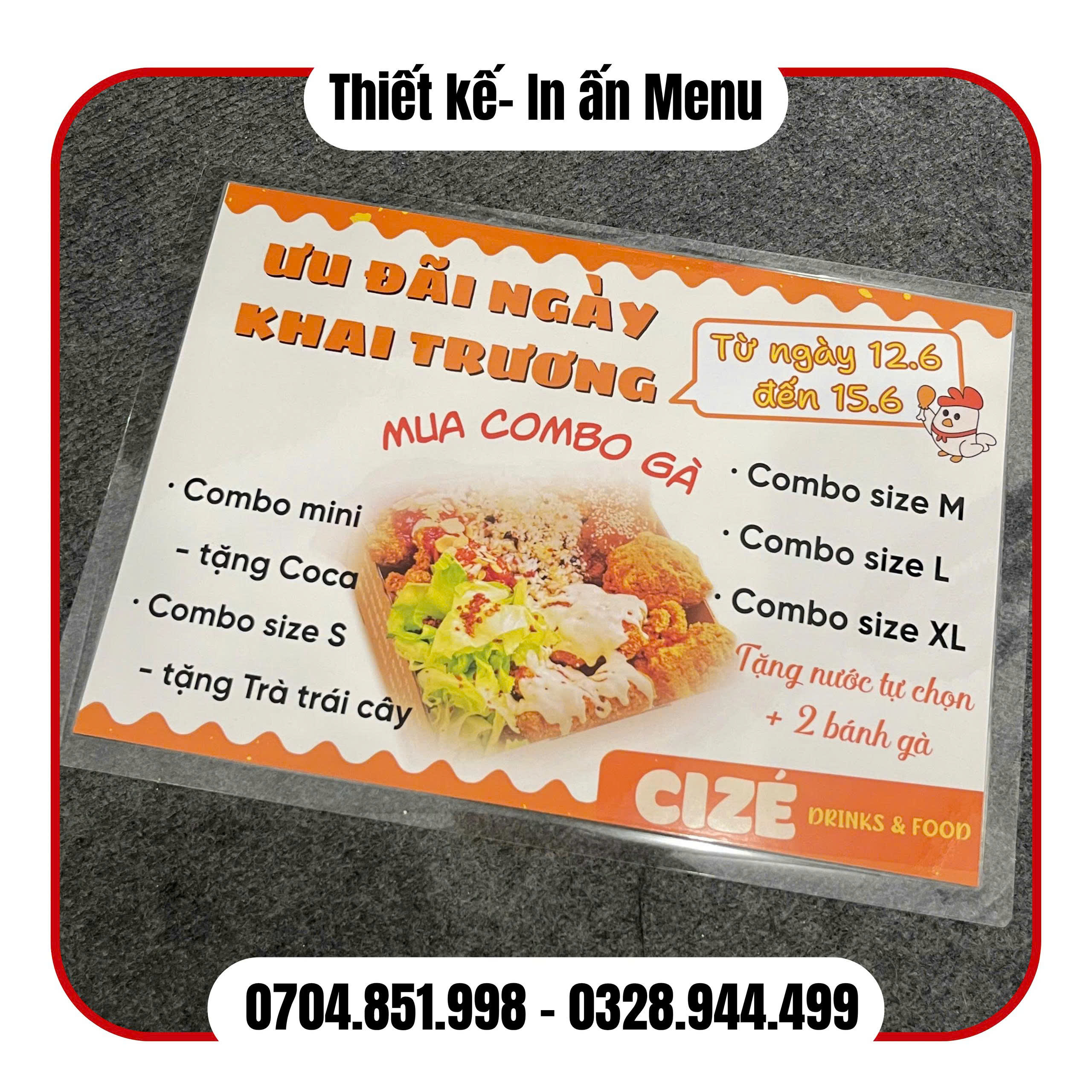 in menu tại cần thơ giá tốt