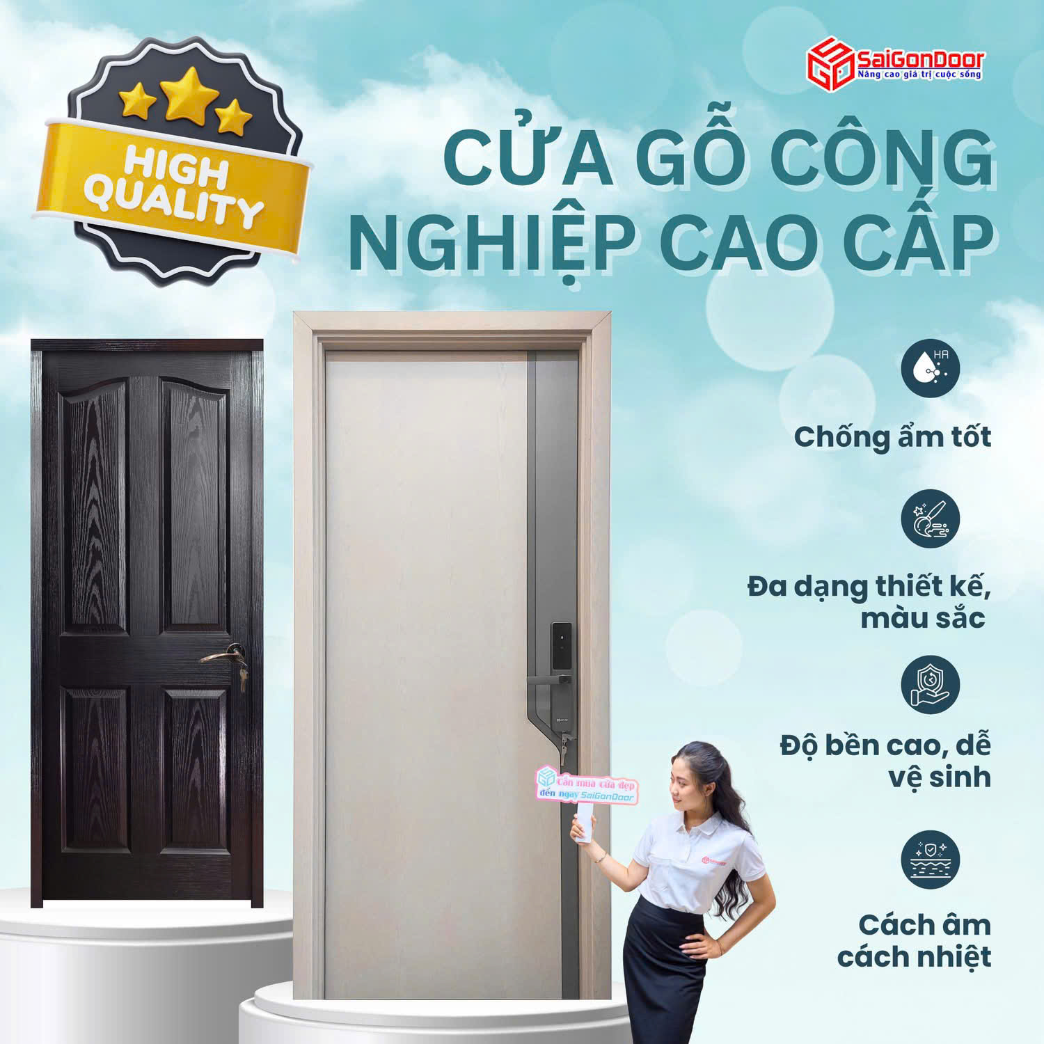 Cửa gỗ công nghiệp: Xu hướng nội thất bền vững và sang trọng cho ngôi nhà hiện đ