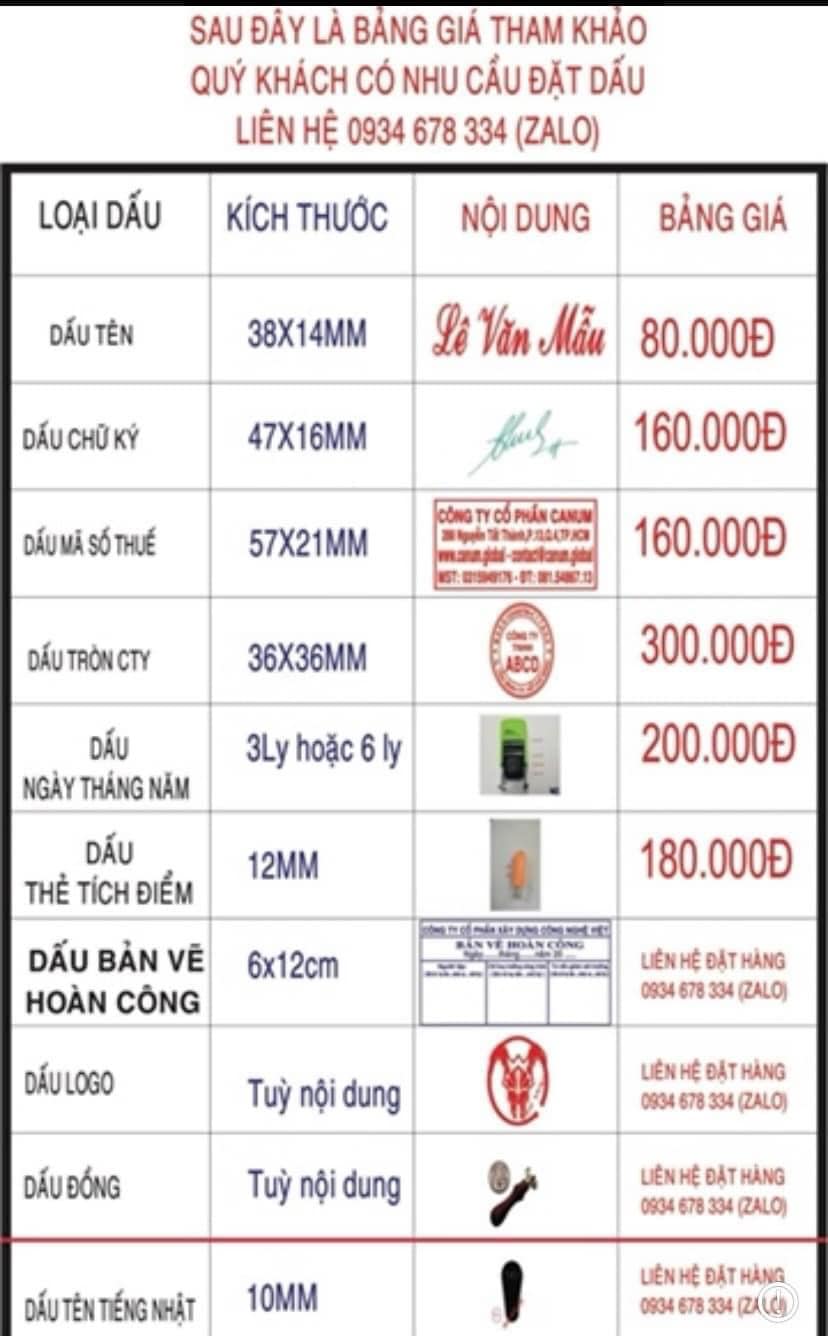Bảng Giá Dịch Vụ Tham Khảo