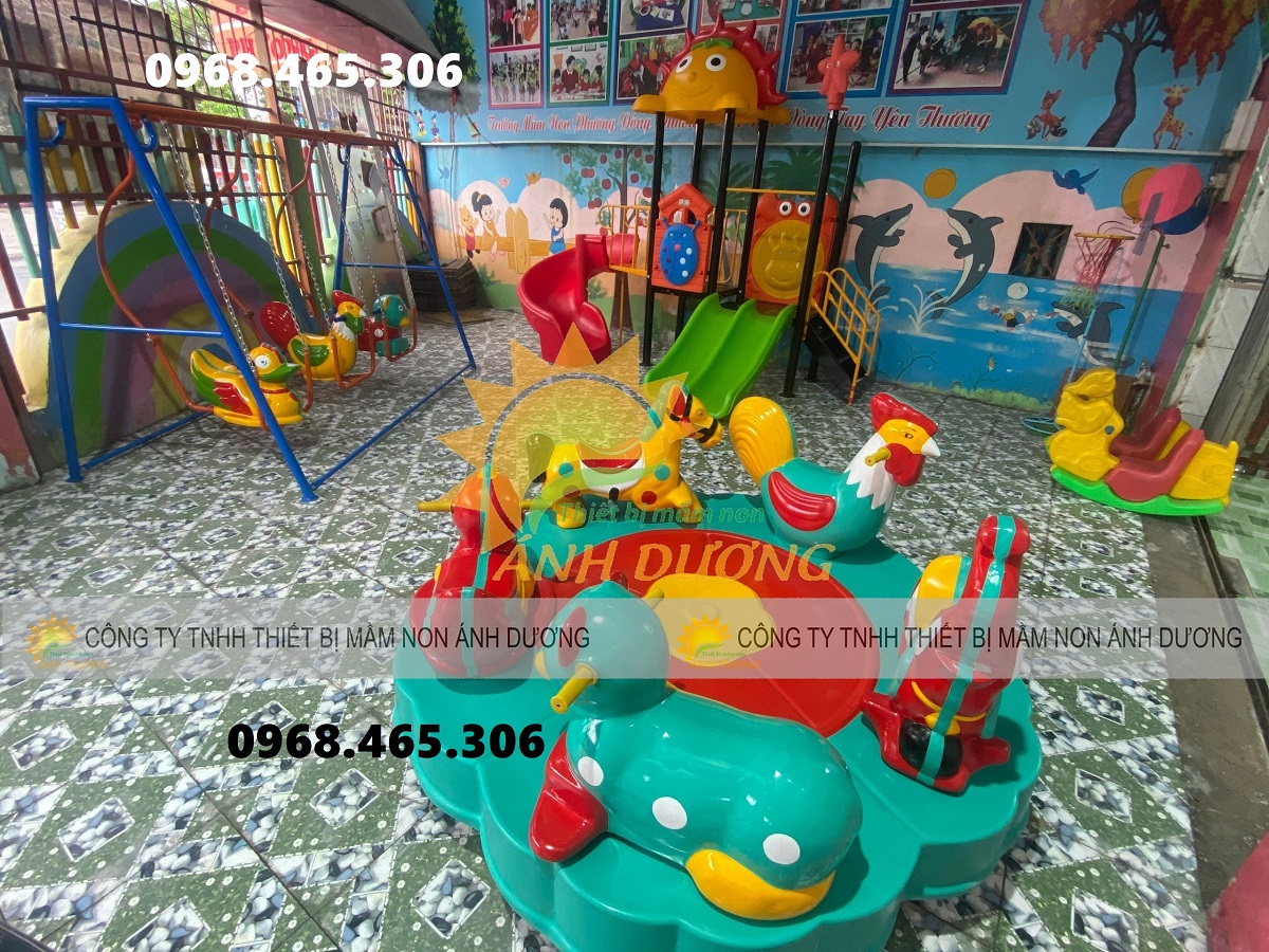 Mâm xoay 5 con thú, mâm xoay đồ chơi trẻ em, đu quay khu vui chơi