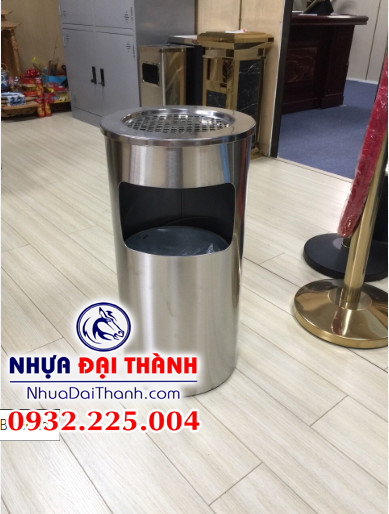 Thùng rác inox gạt tàn sang trọng-Nhựa Đại Thành