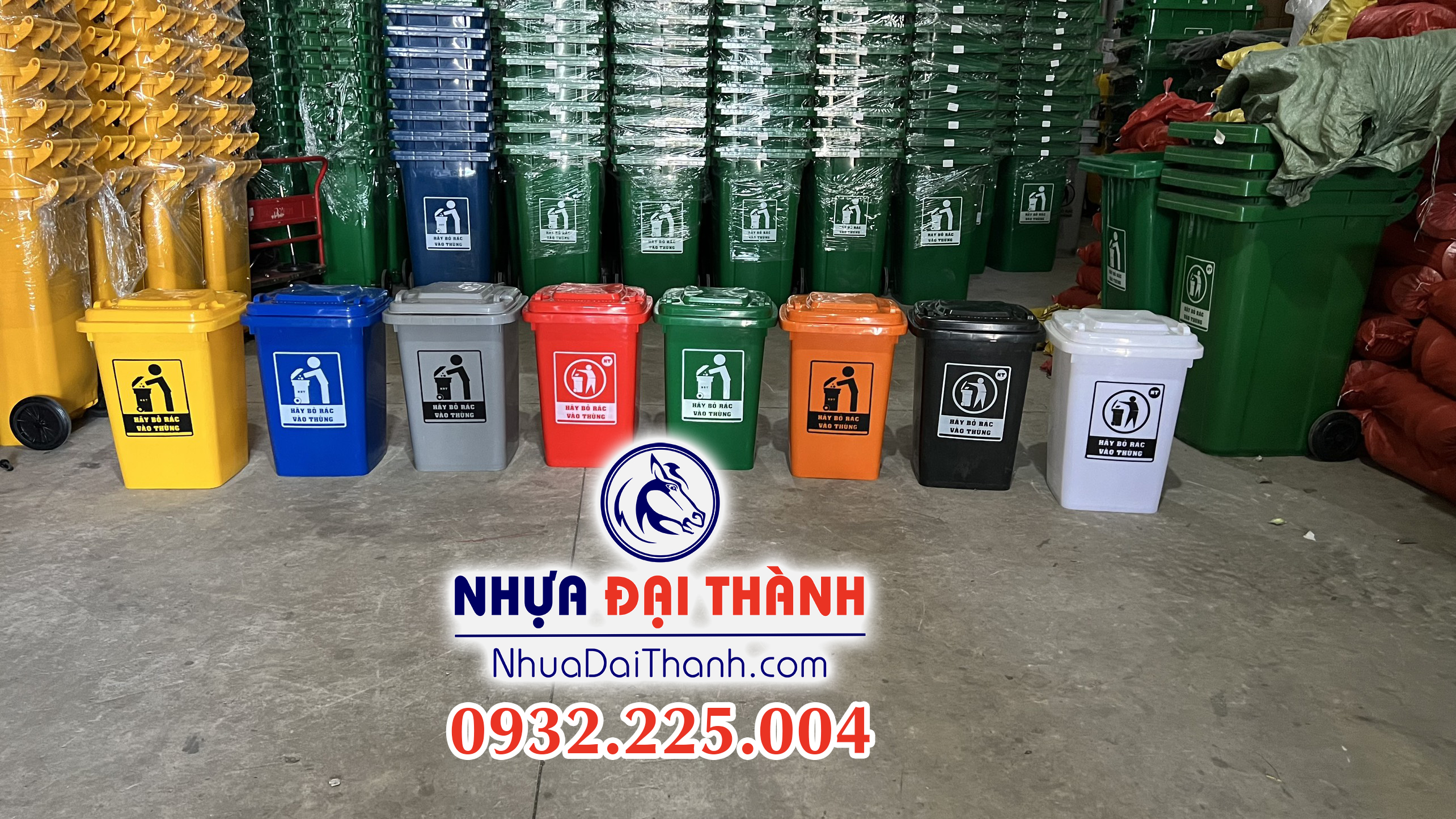 Thùng rác 60 lít nhiều màu sắc-Nhựa dẻo HDPE chất lượng