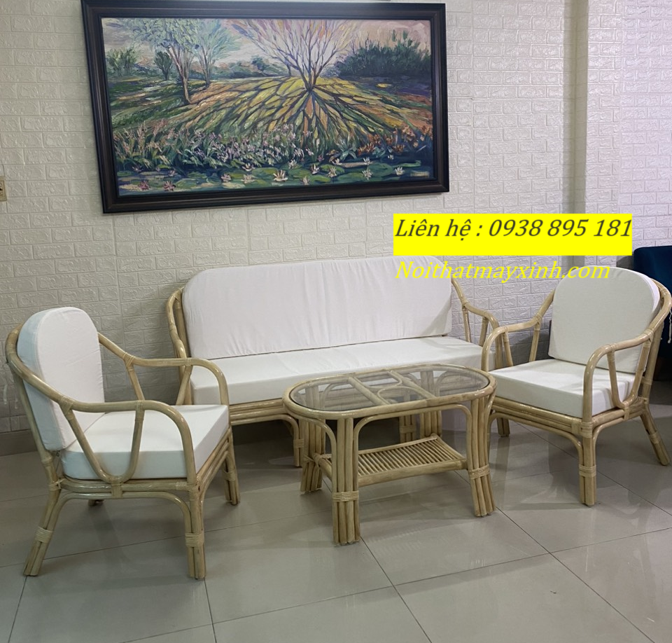 Mẫu sofa mây tự nhiên phòng khách giá rẻ