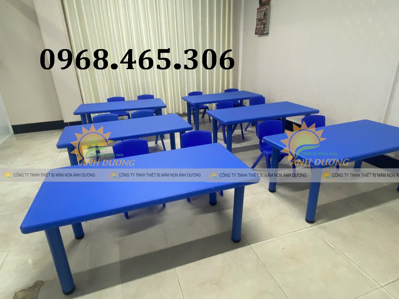 Bàn chữ nhật mầm non, bàn nhựa mầm non nhập khẩu