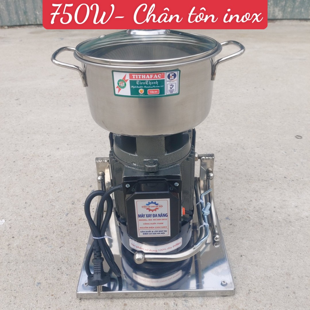 Máy xay thịt cá, rau củ, gia vị, hải sản - Chân INOX 750W nồi 20cm có quà tặng