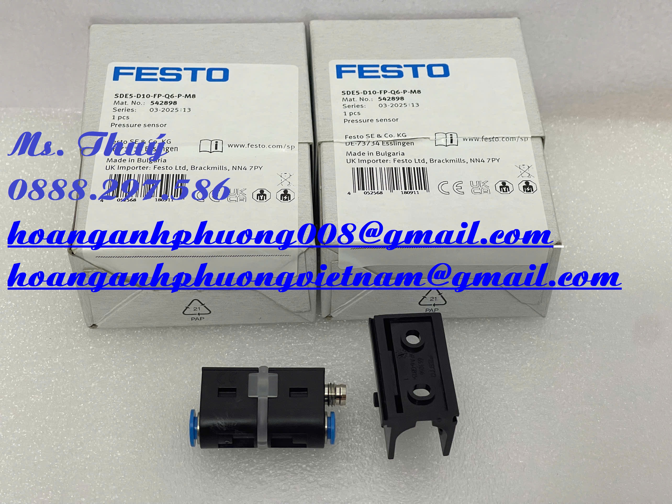 Cảm biến áp suất SDE5-D10-FP-Q6-P-M8 - Hàng Festo nhập khẩu