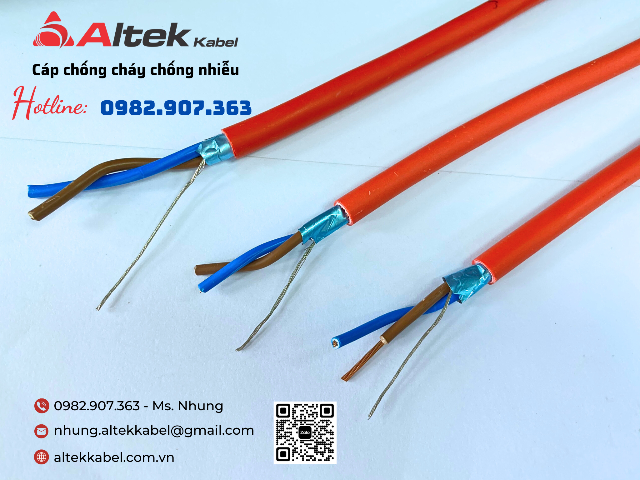Cáp chống cháy chống nhiễu Altek Kabel vỏ đỏ LSZH
