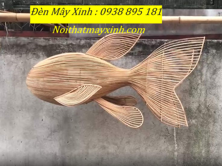 Xưởng đèn cá bằng mây tre đan tại hcm